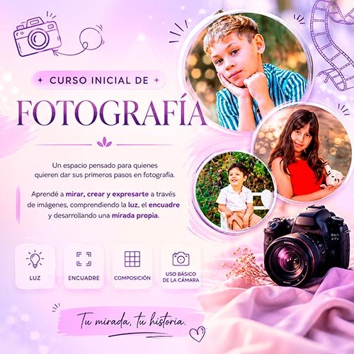 Curso de fotografía infantil para aprender retratos naturales de niños y familias